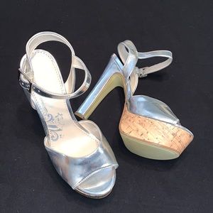 Brash chrome high heel * NEW* NEVER BEEN WORN